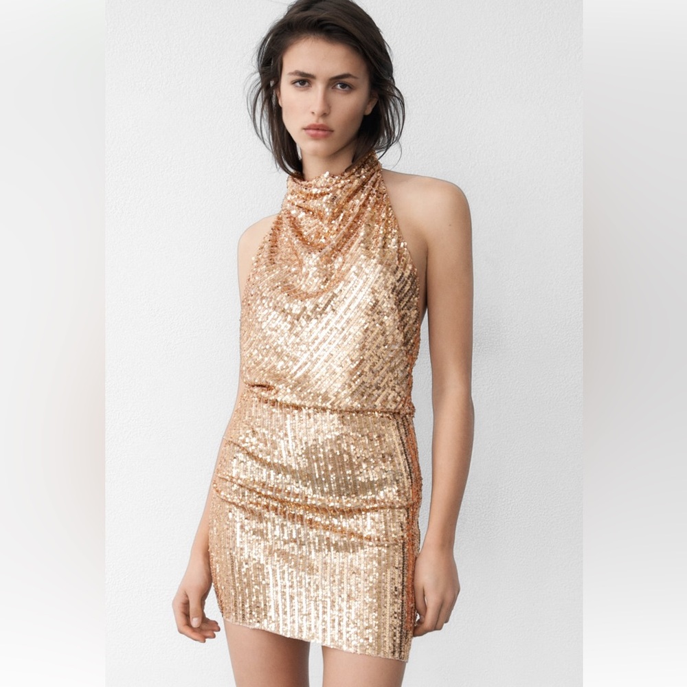 Gold sequin zara
